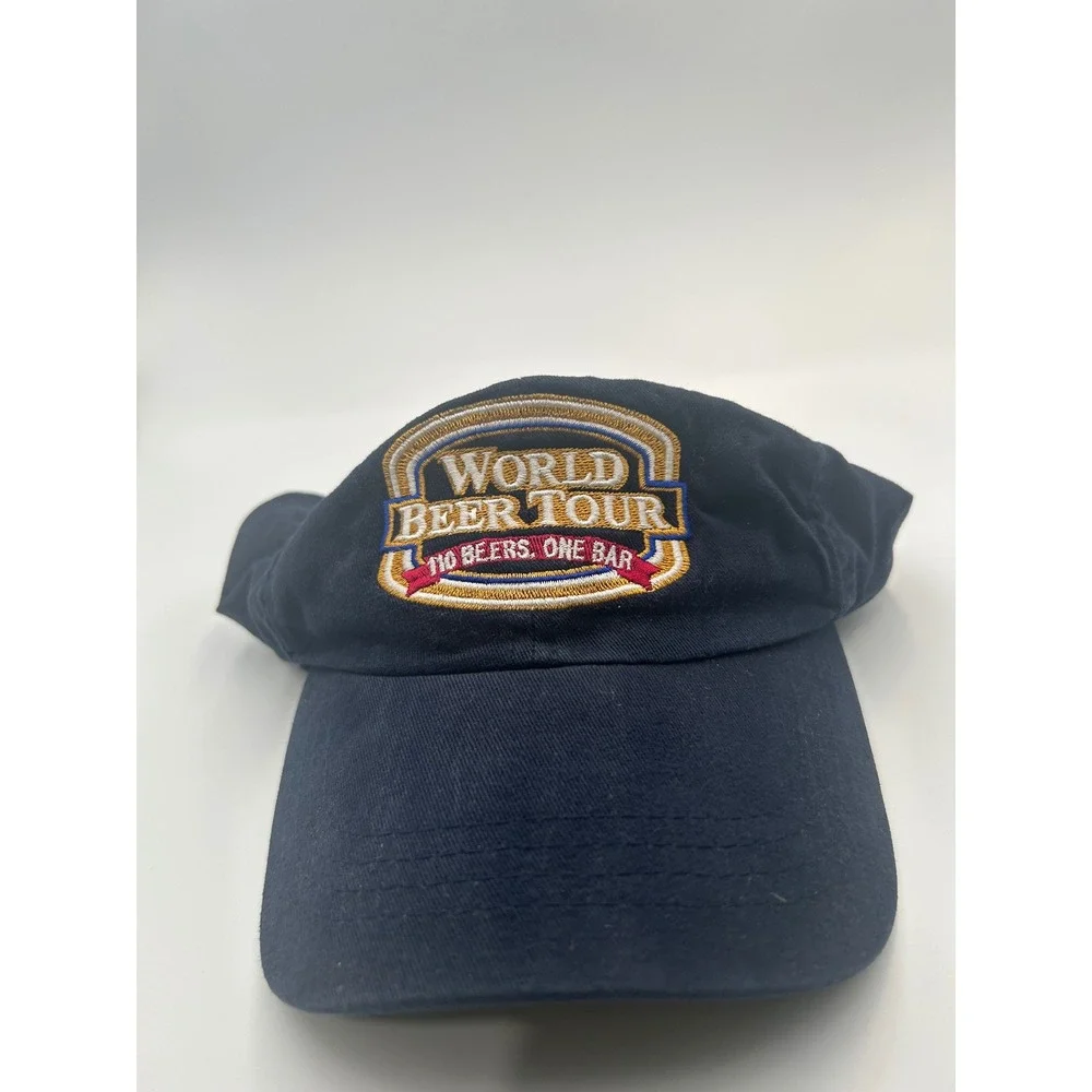 Old Chicago World Beer Tour Navy Blue Baseball Cap Hat Adjustable B918